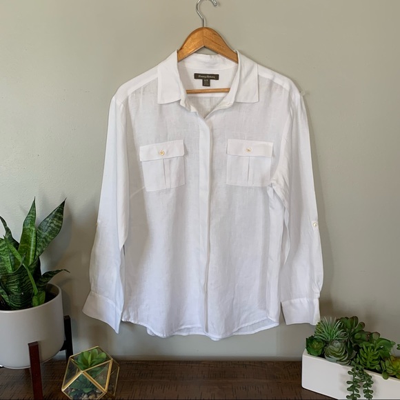 Tommy Bahama Tops - Tommy Bahama Linen Button Down White M